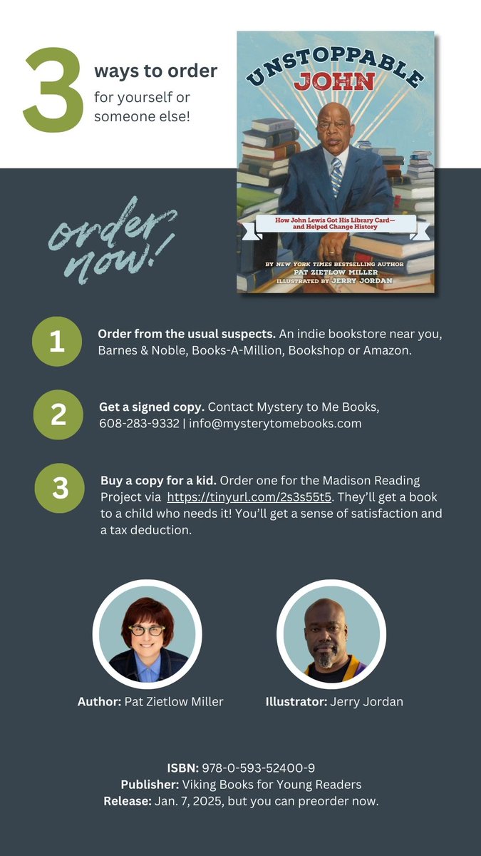 Pat Zietlow Miller (@patzmiller) on Twitter photo Here are three ways to preorder my next book, including buying a copy for <a href="/MSNReadingProj/">Madison Reading Proj</a>, which will get it to a kid who needs it. The book is about libraries, reading, doing what's right, and working to make the world a bit better. I truly think everyone should read it. Here are three ways to preorder my next book, including buying a copy for <a href="/MSNReadingProj/">Madison Reading Proj</a>, which will get it to a kid who needs it. The book is about libraries, reading, doing what's right, and working to make the world a bit better. I truly think everyone should read it.