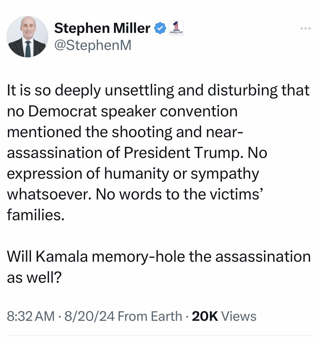 acnewsitics's tweet photo. Not a single Republican speaker at their convention mentioned the hundreds of thousands of Americans who died from Covid under Donald Trump. No expression of humanity or sympathy whatsoever. No words to the victims families. https://t.co/LGjz9QSoXH