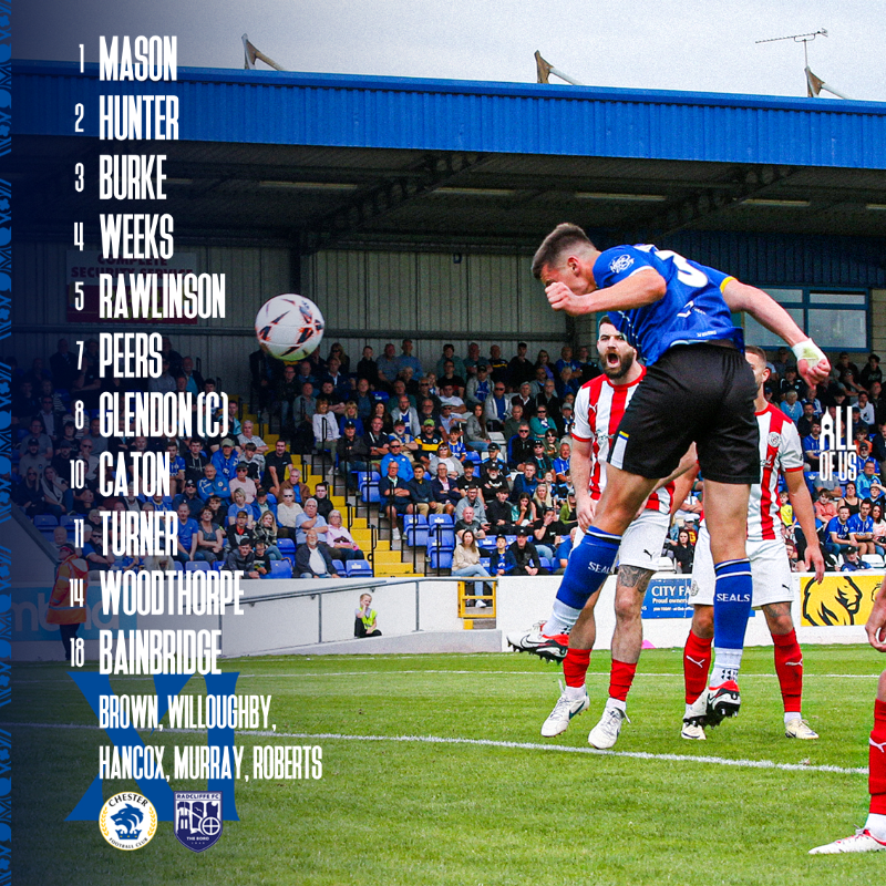 ChesterFC's tweet photo. Tonight's team news. 👊

#AllOfUs | #CFCRAD