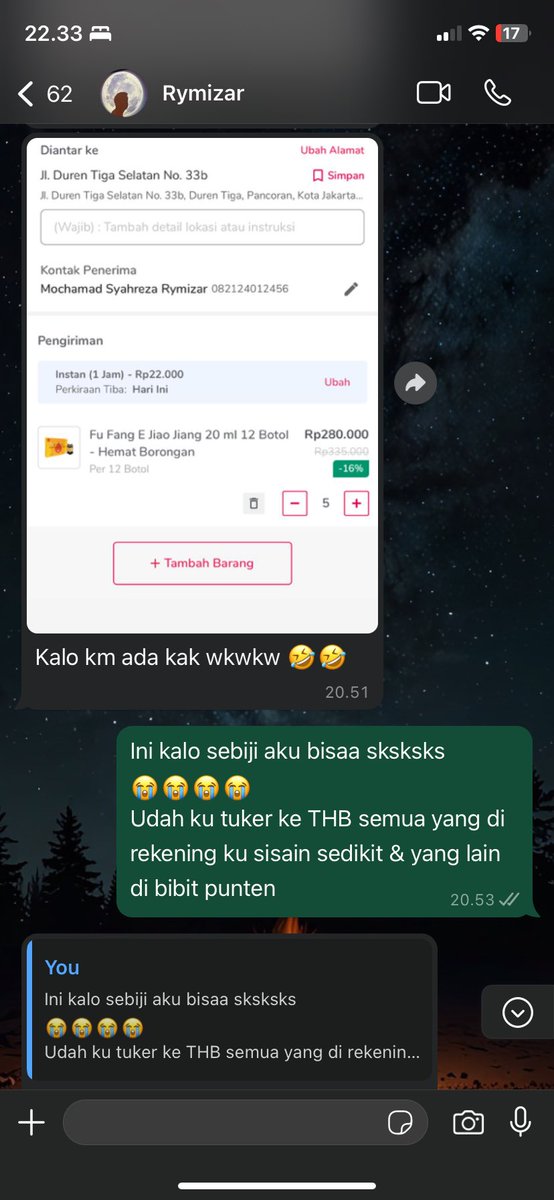 eternal_tawan's tweet photo. [12]
*sorry sebelumnya [11]

Percobaan penipuan ketiga

c. Untuk beli obat

Jujur, aku ragu untuk bantu lagi, tapi karena dia bilang mau beli obat, aku consider, karena ini berhubungan dengan kesehatan, takut sesuatu yang buruk terjadi.

Dia minta check out 5, tp cuma aku kasi 1 https://t.co/vI73tYFfBA