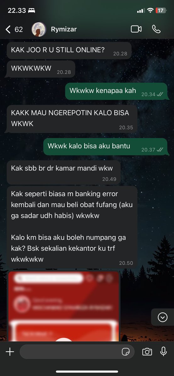 eternal_tawan's tweet photo. [12]
*sorry sebelumnya [11]

Percobaan penipuan ketiga

c. Untuk beli obat

Jujur, aku ragu untuk bantu lagi, tapi karena dia bilang mau beli obat, aku consider, karena ini berhubungan dengan kesehatan, takut sesuatu yang buruk terjadi.

Dia minta check out 5, tp cuma aku kasi 1 https://t.co/vI73tYFfBA