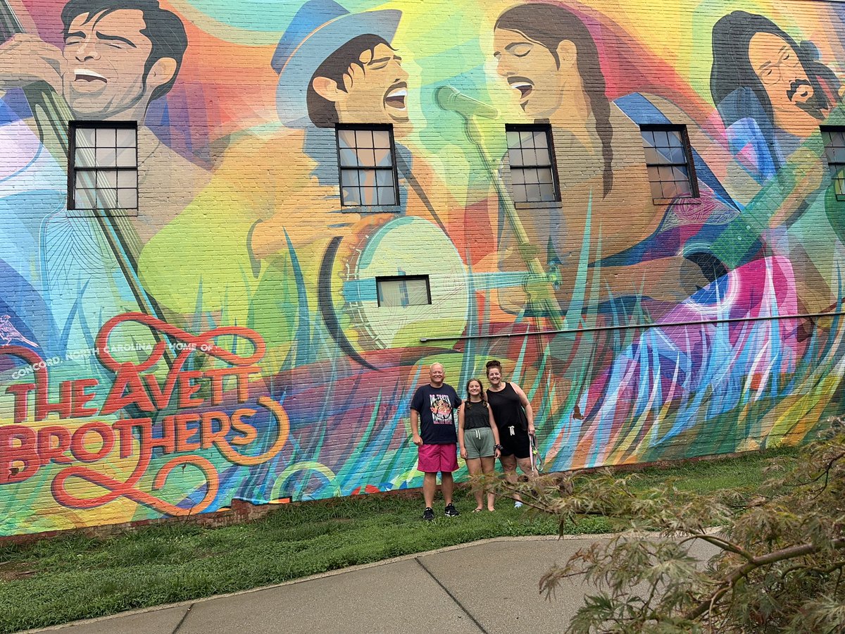 cykincaid's tweet photo. The family was awestruck seeing @theavettbros mural in downtown Concord, NC a couple weeks back. Happy to see them tonight in Columbus! https://t.co/2EZaSEBzc2