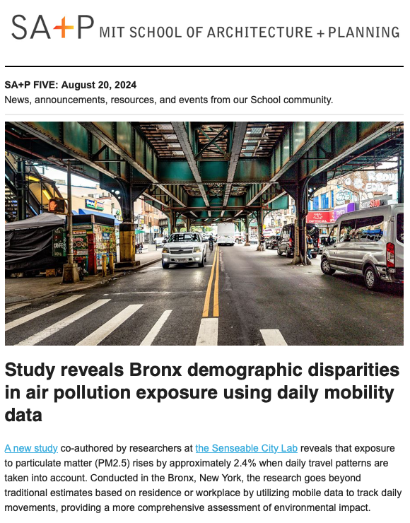 Senseable City Lab (@senseablecity) on Twitter photo SCL's Breathing Disparity project is headlining <a href="/mitsap/">MIT SA+P</a> Newsletter today!
Read more about this project and others at linktr.ee/senseablecityl…
#urbanmobility #airquality SCL's Breathing Disparity project is headlining <a href="/mitsap/">MIT SA+P</a> Newsletter today!
Read more about this project and others at linktr.ee/senseablecityl…
#urbanmobility #airquality