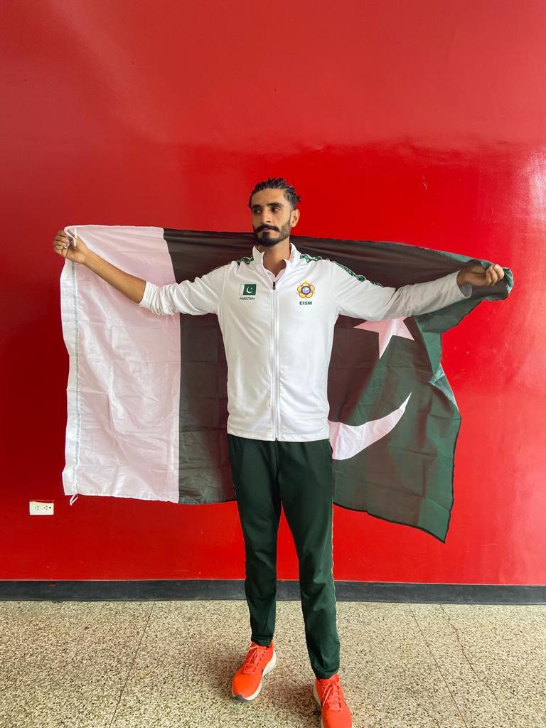 Shahnawaz Dahani (@shahnawazdahani) on Twitter photo Congratulations Pakistan.
Another Gold medal in Athletics, this time by Mueed baloch(<a href="/Balochbolt/">Abdul Mueed Baloch(Baloch Bolt).</a>), who got ist individual Gold Medal in 400meter race for Pakistan in CISM (World Military Games) in Venezuela, South America,.❤️🇵🇰🇵🇰
Welldone brother👏👏 Congratulations Pakistan.
Another Gold medal in Athletics, this time by Mueed baloch(<a href="/Balochbolt/">Abdul Mueed Baloch(Baloch Bolt).</a>), who got ist individual Gold Medal in 400meter race for Pakistan in CISM (World Military Games) in Venezuela, South America,.❤️🇵🇰🇵🇰
Welldone brother👏👏