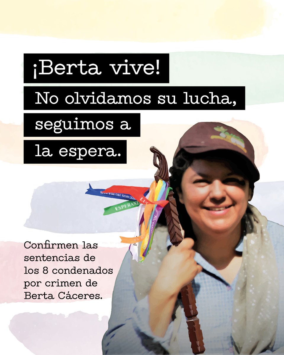 Como <a href="/EJDH_Honduras/">EJDH</a>, siempre hemos defendido la justicia y los derechos de nuestros pueblos. Hoy,
nos sumamos a la exigencia de la confirmación de las sentencias por el asesinato de Berta.
#JusticiaParaBerta #8AñosSinJusticia