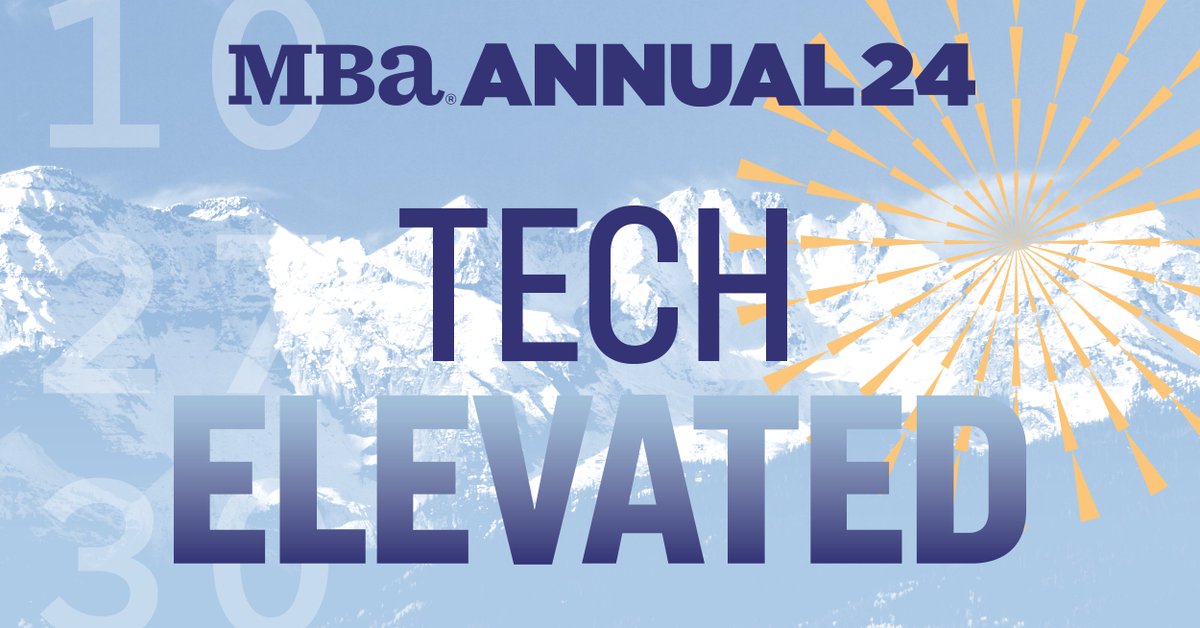 MBAMortgage's tweet photo. Ready to elevate your tech game? Join us at #MBAAnnual24 for TECH Elevated! With 10+ hours of tech programming, we're offering everything you've come to expect and need from MBA's Technology Solutions Conference & Expo, all at #MBAAnnual24. Mark your calendars for October 27-30 in Denver: https://t.co/m7pUQpsnwT.