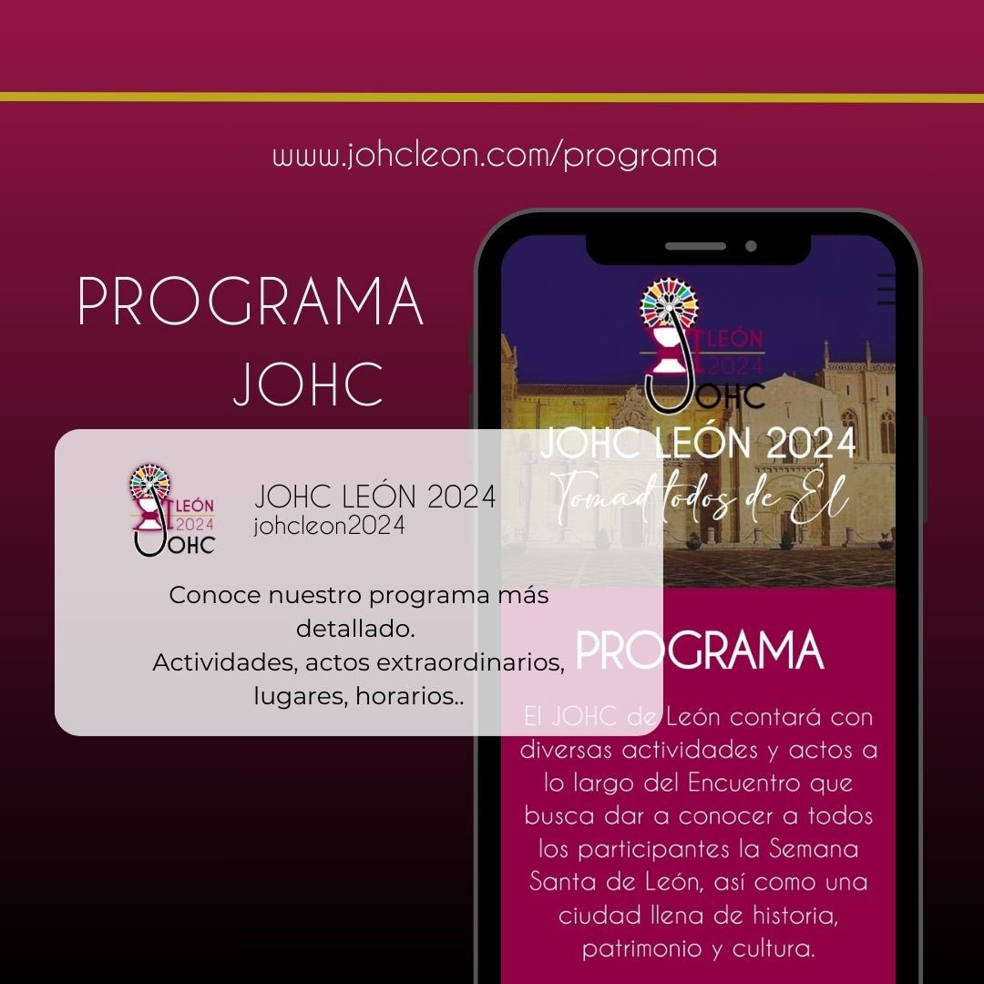 PROGRAMA JOHC LEÓN

El XI Encuentro JOCH cuenta con el programa de actos actualizado en tiempo real en su página web oficial.

#tomadtodosdeel #johcleon #jovenespapones #encuentrojohc #juventudcofrade #leonesp #semanasanta #encuentrocofrade