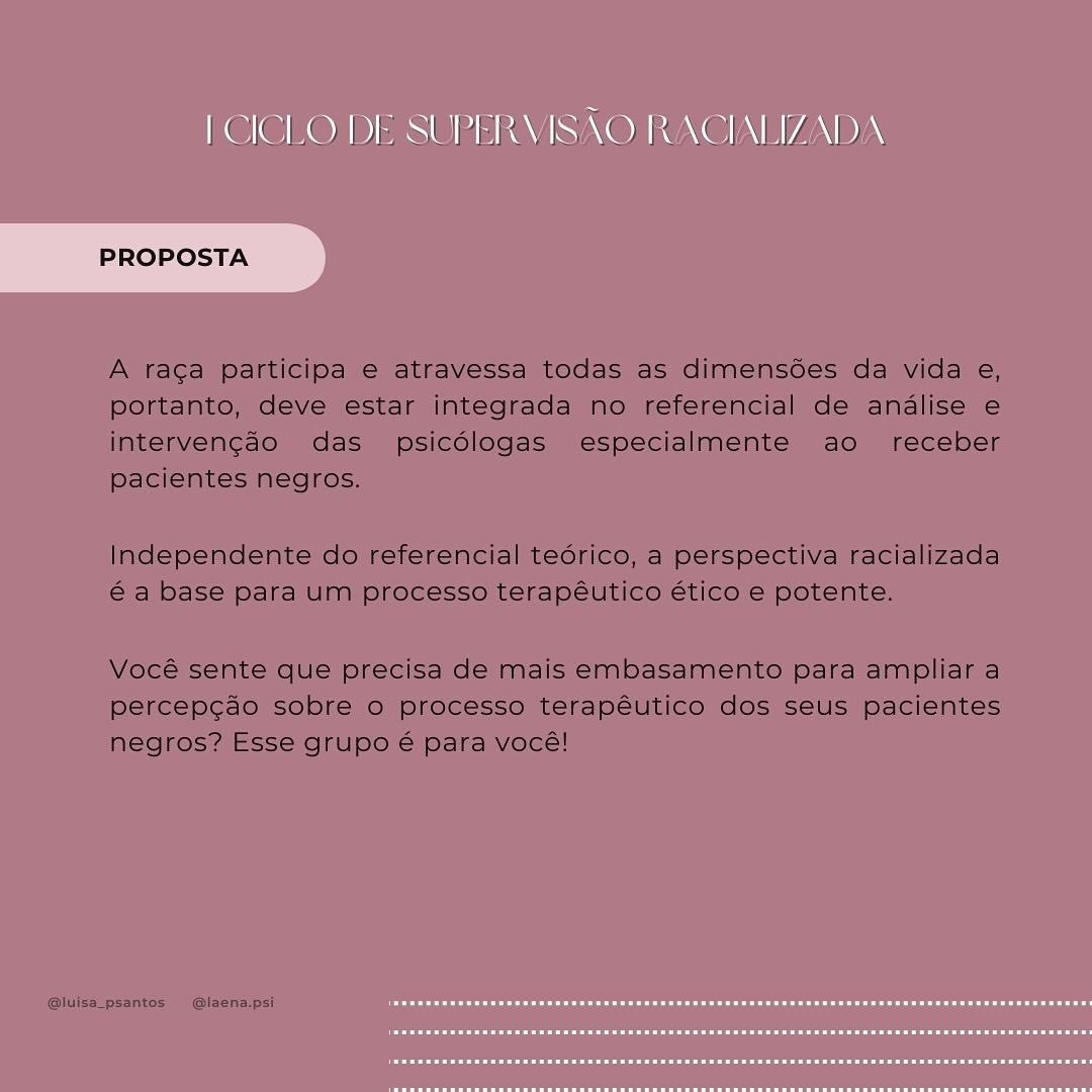 laenaoliv_'s tweet image. Hey #psitwitter estou com um projeto muito especial de supervisão específica para demandas raciais na clínica ✊🏽

Para psis de qualquer abordagem e estudantes de Psicologia com demandas de atendimentos de pessoas negras. 
+ infos e inscrições no fio 🧶 👇🏽