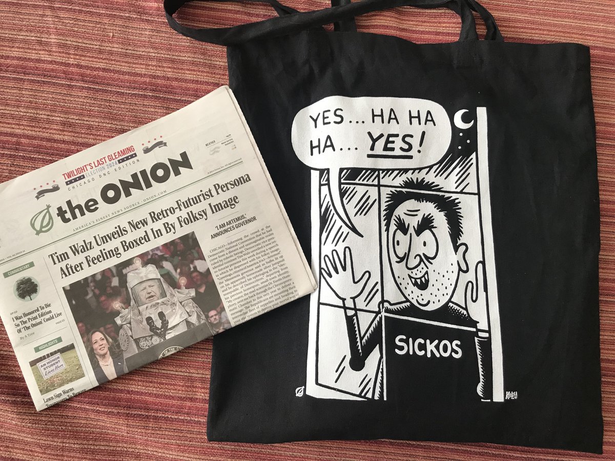KartoonistKelly's tweet photo. I  tip my Whiskey Sour to the big wigs at The Onion who are returning TO  PRINT, and who celebrated with a party I thoroughly enjoyed as far as I  can remember. Dare we hope today's No-Good Teens will finally learn to  read a newspaper?? https://t.co/FPpfnfKDub