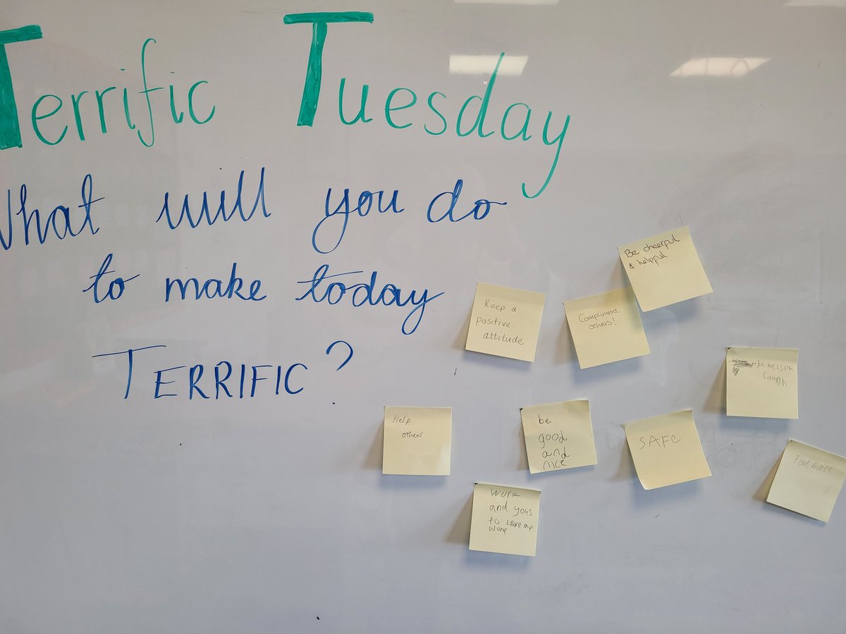 <a href="/IWBSFalkirk/">Inclusion&Wellbeing</a> Class 2 started morning hashtag. Today's prompt was #terrifictuesday some fantastic thoughts on how we can have a terrific day #iwbsclass2 #watchusgrow