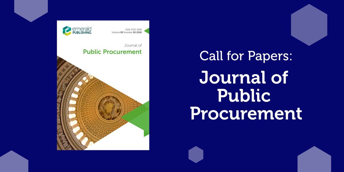 The Journal of Public Procurement (#JOPP) seeks high-quality, interdisciplinary research on public #procurement, private sourcing, #policy, #sustainability, and more. Bridge theory and practice with real-world impact. Submit today: bit.ly/3SWz4T9  <a href="/DavidLoseby/">David Loseby</a>
