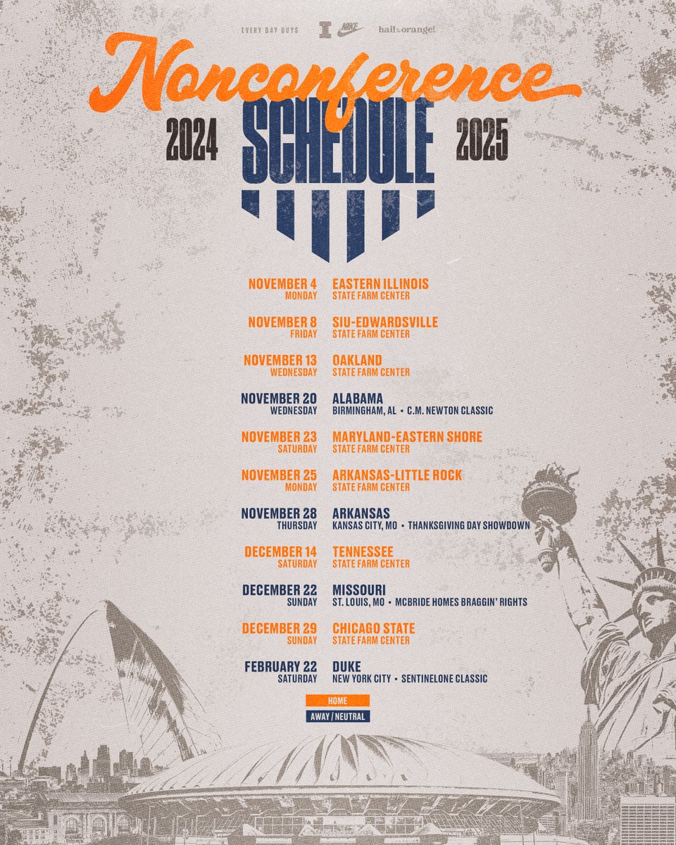 Set a reminder and block your schedule 📅

The 2024-2025 nonconference schedule is here!

#Illini | #HTTO | #EveryDayGuys