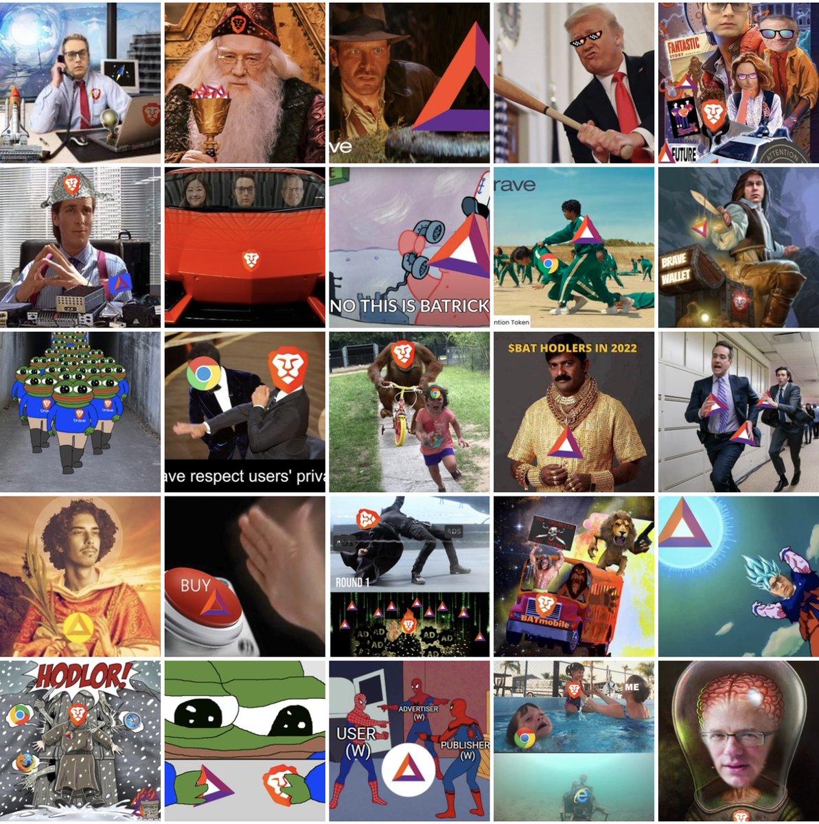 The BAT Meme Contest is back: Share your best original <a href="/AttentionToken/">Basic Attention Token (BAT)</a> &amp; <a href="/brave/">Brave</a>-themed memes for a chance to win! Originality pays in likes, retweets, and 250 glorious $BAT waiting to fall into your #BraveWallet.

Lost on inspiration? Don't worry; we've got templates below. 🤝👇