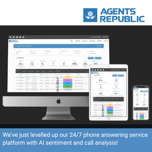 agentsrepublic's tweet photo. Take your CX to the next level with our cutting-edge technology. Learn more https://t.co/3UNkFtUkLu #AI #CallAnalysis #PhoneAnsweringService #CustomerExperience https://t.co/81p1MOjs20