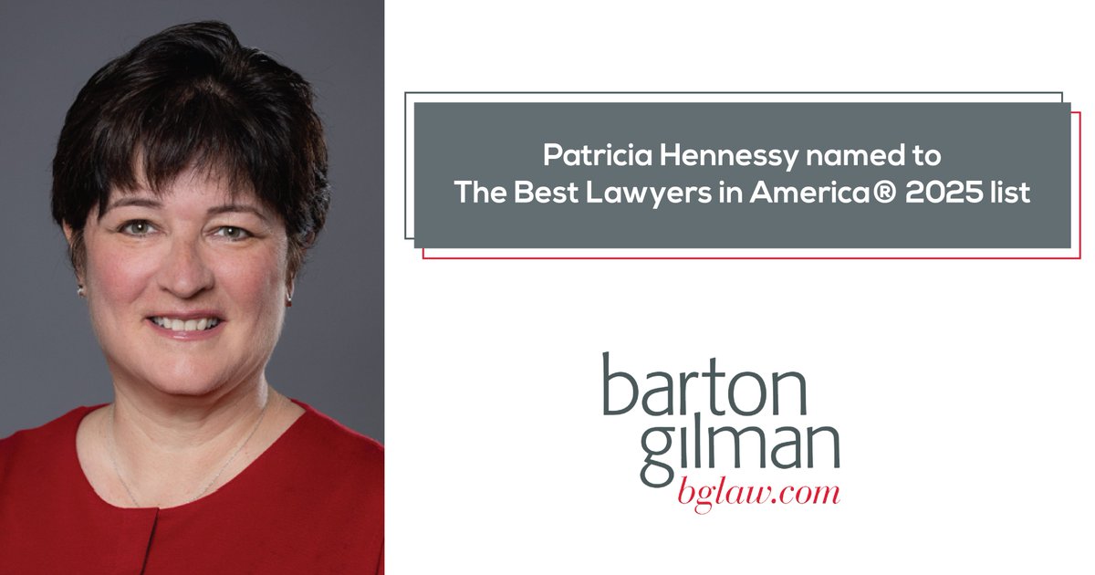 Congratulations to Patricia Hennessy in our Philadelphia office who has been recognized in the 2025 edition of The Best Lawyers in America in the category of Commercial Litigation! Learn more about Patricia and her practice bglaw.com/team/patricia-…