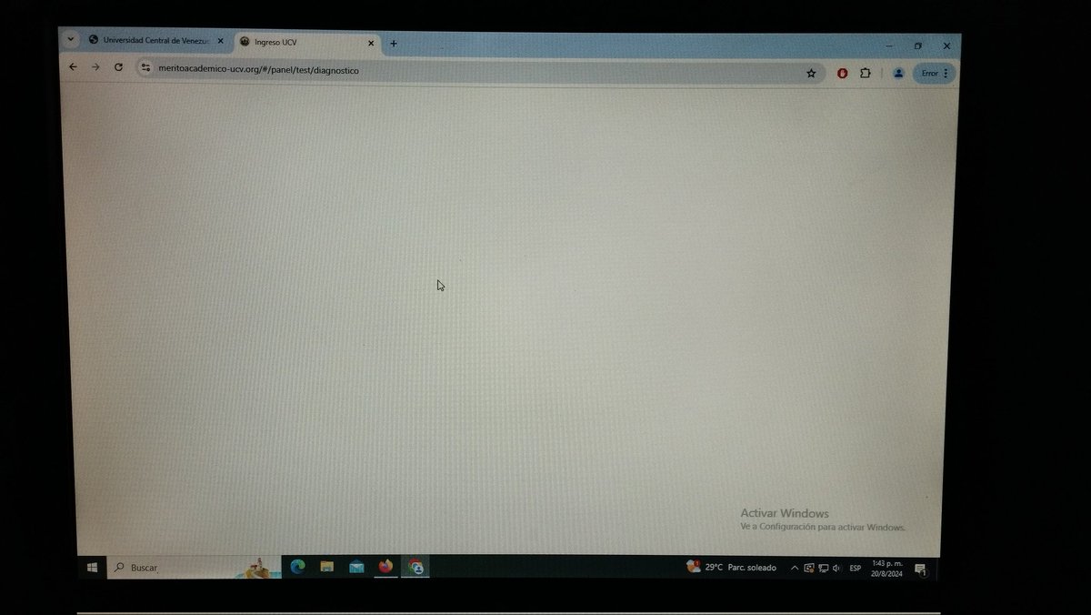 korekishiyuu's tweet photo. @SecretariaUCVe @UCVzla_ logre entrar a la página del #SIMADI pero cuando Intento ingresar al test me salen las respuestas sin la pregunta y me devuelve a la información sobre el test diagnóstico y luego la página se quedó colgada y no es problema de internet https://t.co/If3T0YsRoh