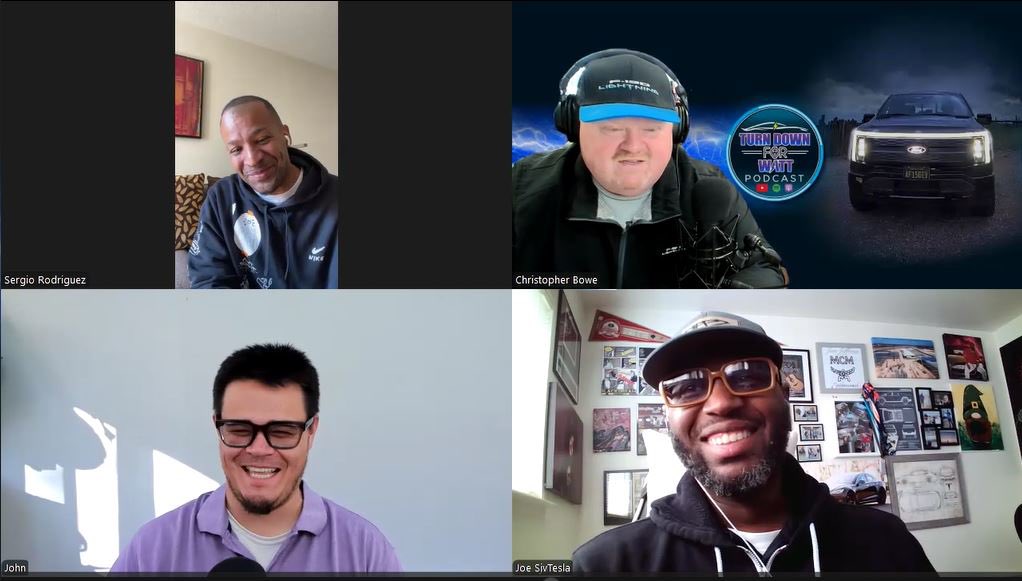 bowefamilyEV's tweet photo. Next @tdfwpodcast drops tomorrow! 🎙️ We had such a great conversation with John @teslaownersSV, Joe @SK Tesla &amp; Sergio from @TeslaMb about their amazing meeting with @Ford CEO @jimfarley98 ! Love to see Jim’s continued passion for EVs &amp; collaboration with the @tesla EV community. https://t.co/gGX7M2MWmm