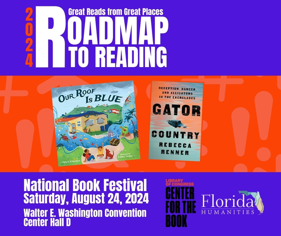 FlHumanities's tweet photo. Discover Great Reads from Great Places with the Roadmap to #Reading at the 2024 @librarycongress #NationalBookFest.
Stop by our booth for free giveaways and to learn more about our selected titles.
Learn More: https://t.co/biiLx6xXzw
#FLHumanities #Florida #CenterForTheBook https://t.co/PEzmEUAJ4G