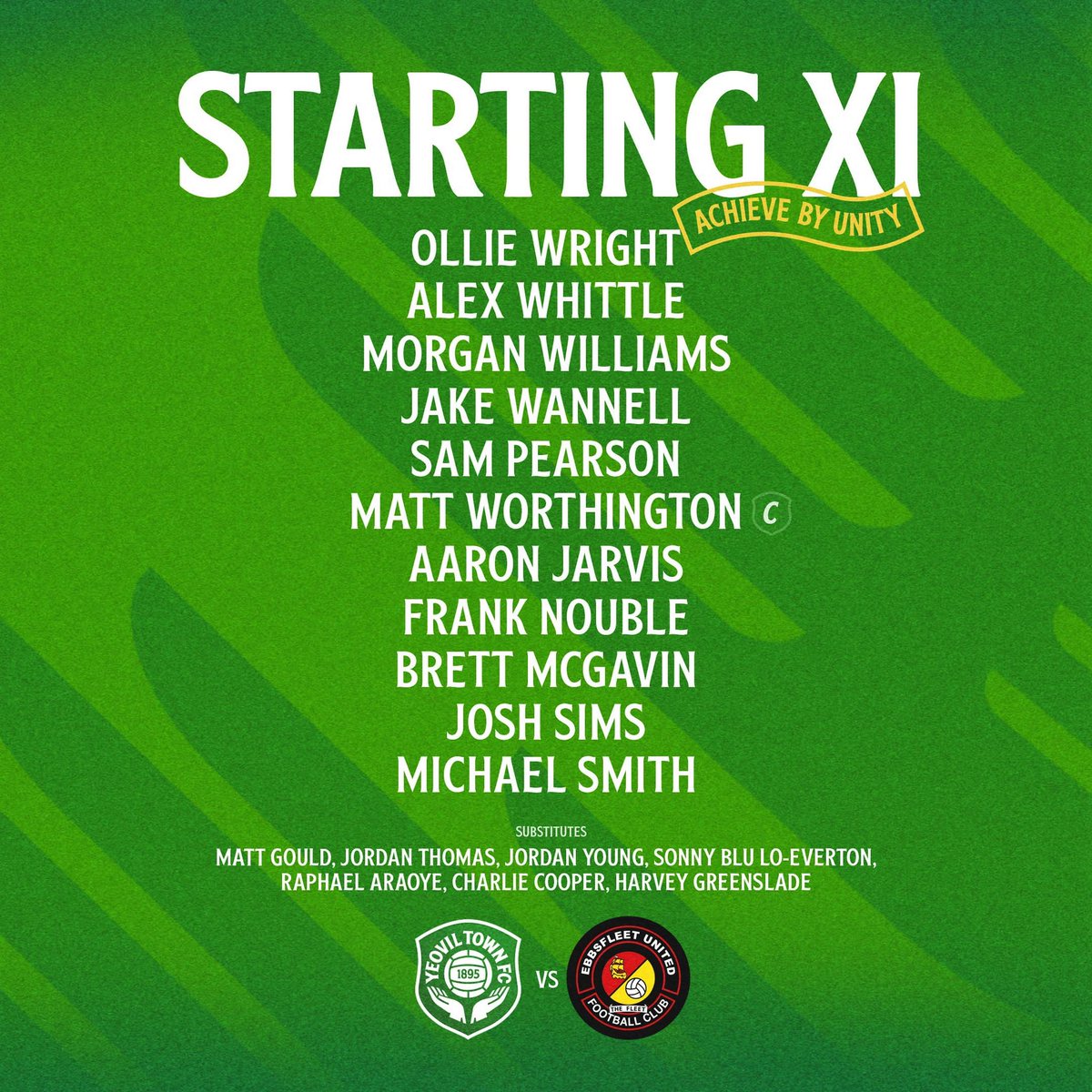 YTFC's tweet photo. Team News 📝 

Here is your Yeovil Town starting line up for this evening’s Vanarama National League fixture against Ebbsfleet United. 

#YTFC 💚 https://t.co/j2N6St2s0i