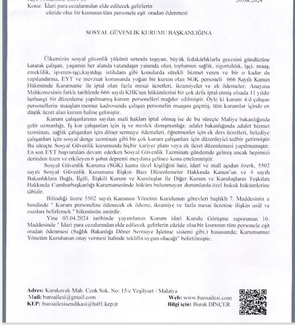 Burakdincersgk's tweet photo. İdari Para Cezalarından Elde Edilen Gelirden Personele Ödeme Yapılması Hakkında. 
#SGKPersoneli #SGKAilesi #Memur #Memurlar https://t.co/6sGVYZjRuu