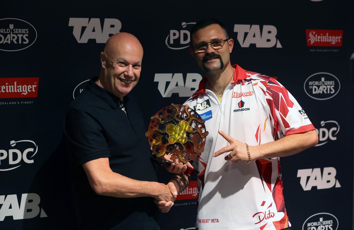 Damon Heta was crowned as the latest winner of the Kyle Anderson Memorial Trophy last weekend, following his impressive displays during this year's Oceanic World Series of Darts double-header.

👉 bit.ly/HetaKATrophy