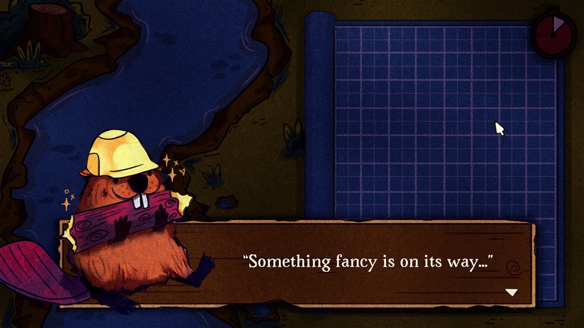 roman_hyacinths's tweet photo. I'm SO EXCITED TO SHARE "Benedict Beaver the Builder," my team's submission to #GMTK2024!

I did all of the art for this and collaborated on narrative and design. Shoutout to my lovely collaborators, @thatpatbug on programming and @PleadTheFilth on sound 🫶 https://t.co/63VhBonipD