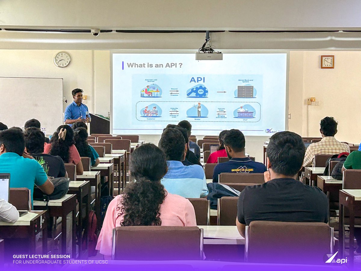XapiPlatform's tweet photo. Excited to share highlights from our recent tech talk on "API Security" hosted at University of Colombo School of Computing (UCSC), where our esteemed representative, Prabath Ariyarathna, delivered a session packed with valuable insights. 

#XVenture #UCSC #techtalk #apisecurity https://t.co/wg0BEh56TQ