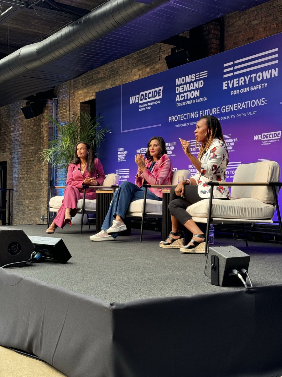 Thanks for having me <a href="/PPact/">Planned Parenthood Action</a> and <a href="/Everytown/">Everytown</a>. Our freedom to make our own damn decisions about our own damn bodies, and our freedom to stay safe in our communities, are at stake. 

<a href="/KamalaHarris/">Kamala Harris</a> and @TimWalz will fight for those rights, while Trump and Vance want to take them away.