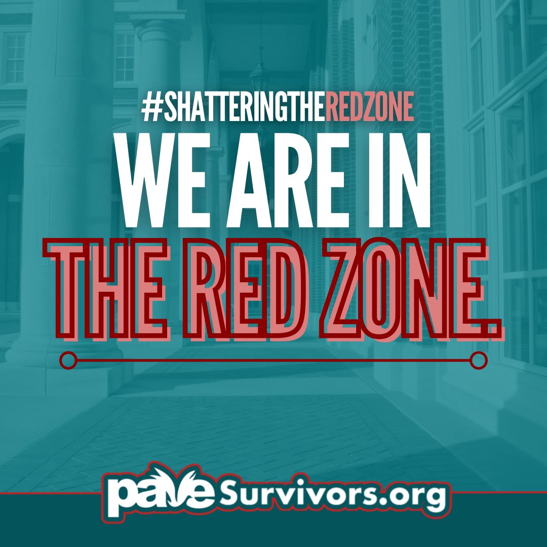 Survivorsdotorg's tweet photo. We are in #TheRedZone, the time of year during which the majority of sexual assaults happen on-campus. 

Learn more and join us in #ShatteringTheRedZone at:

https://t.co/xfsDVnogHY https://t.co/OB9vD8O78S