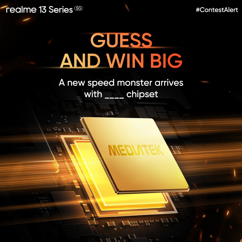 #ContestAlert

Prepare to be amazed by the blazing speed! Can you identify the powerful chipset driving this performance?

Experience the #UnmatchedSpeed and test your tech skills to win the #realme13Series5G. 

Know more:bit.ly/3YSGYAK