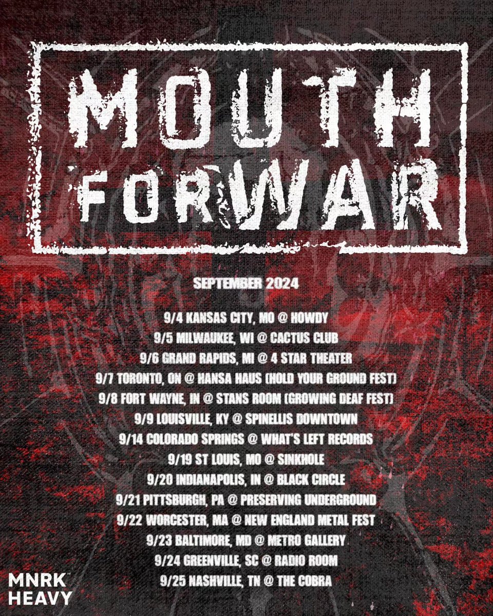 M4W's September 

We're playing several songs off of Bleed Yourself that have not been seen on the road and something brand new for you 🩸

Select shows with <a href="/cellmetal_/">CELL</a> <a href="/velvetmutiny/">10tothechest</a> <a href="/lifecyclestx/">Life Cycles</a> &amp; <a href="/nocurexxx/">NO CURE XXX</a>