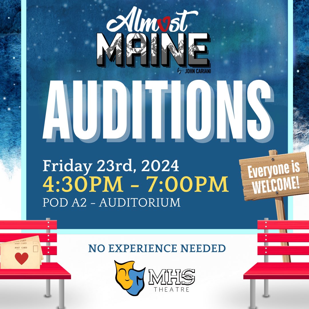 Join us for the first auditions of the year! New actors welcome.