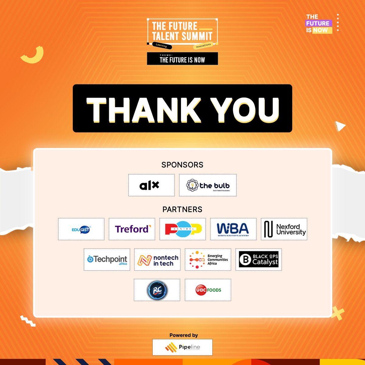 We are immensely grateful to our incredible sponsors, <a href="/alx_africa/">ALX Africa</a> (Nigeria) and <a href="/TheBulbAfrica/">TheBulbAfrica</a>, and our partners <a href="/Edugist/">Edugist ® - Education Has A Voice</a>, <a href="/trefordafrica/">treford</a>, <a href="/popcentraltv/">POPCENTRAL : explains Nigeria daily on Newsense!</a>, Women in Business Academy, <a href="/nexford/">Nexford University</a>, <a href="/TechpointAfrica/">Techpoint Africa</a>, <a href="/Nontech_it/">Non Tech in Tech</a>, <a href="/emergingtechAF/">Emerging Communities Africa</a>, <a href="/OpsCatalyst/">Black Ops Catalyst</a>, <a href="/uacfoodsng/">UAC Foods</a> and <a href="/rccolang/">RC Cola Nigeria</a>..