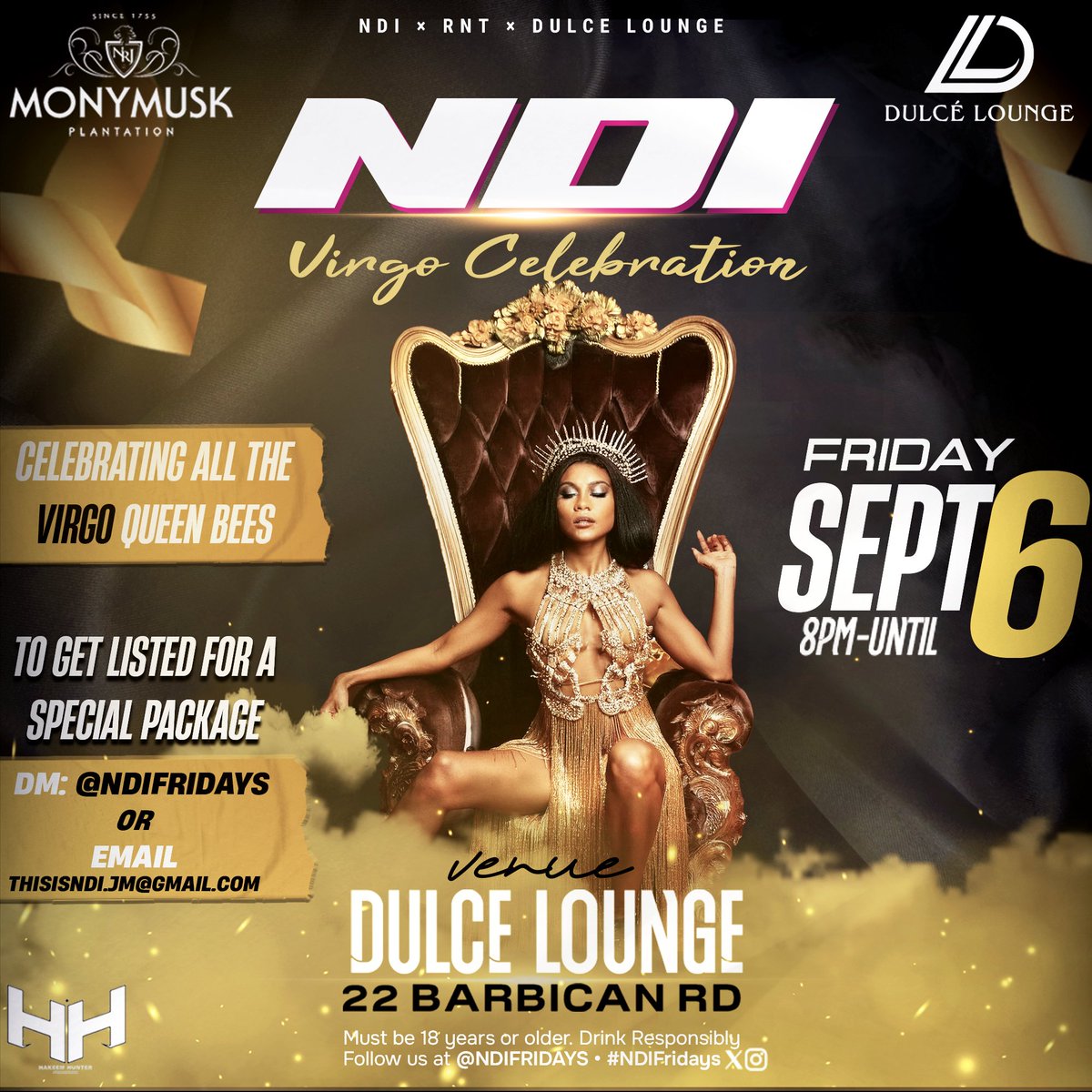 Virgo Queens, it's your time to shine! 👑✨ 

Join us on Friday, Sep 6th for a special #NDIFridays celebration just for you!

If your birthday's in September, DM us <a href="/ndifridays/">NDI Fridays</a> or email at thisisndi.jm@gmail.com to be randomly selected for a special birthday celebration treat!