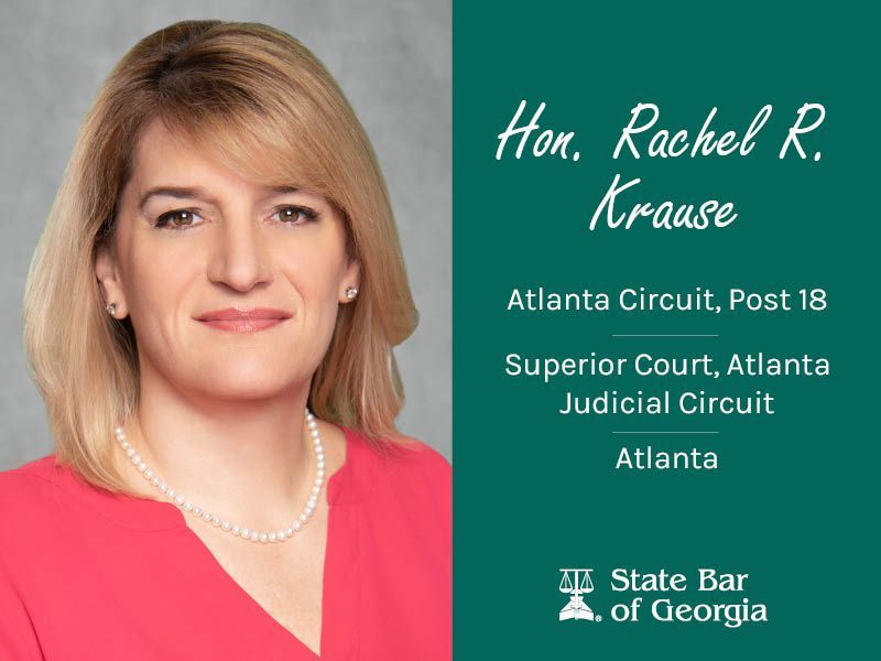 #MeetTheBOG Hon. Rachel R. Krause represents the Atlanta Circuit, Post 18. Judge Krause is a Superior Court judge in the Atlanta Judicial Circuit.