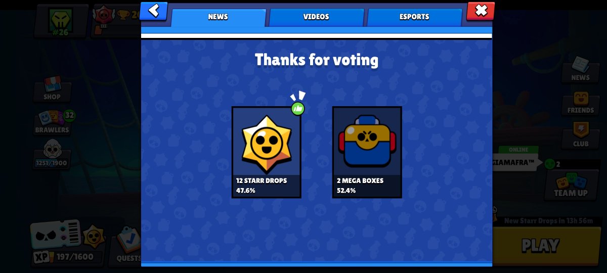 Mich26langelo's tweet photo. #BoxVsDrops #BrawlStars 
Vote for the Starr Drop...all we need them to rank up!
Go go go! https://t.co/vw3KA47FZv