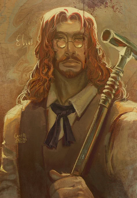 Dr Elias Fauchard Art trade with x1702x of their Bloodborne OC 