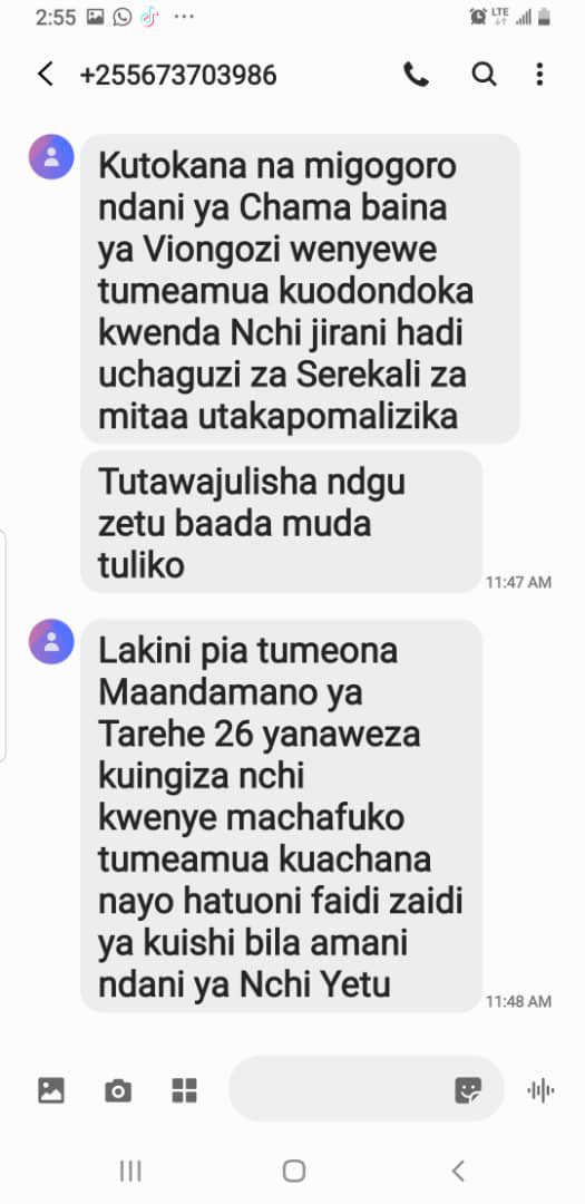 MariaSTsehai's tweet photo. Dear World ‼️
Can you please spare me 2 minutes of your time to read this 👇🏾
#TANZANIA ALERT🚨
Here is the evidence that @DEUSDEDITHSOKA was taken/ disappeared by the Police despite their denial
👉🏽 This message (sms) was sent using Deusdedith’s old number that was in a phone that the police confiscared during one of the numerous times he was illegally detained. He abandoned the phone and number since Jan 2024
👉🏽 The message clearly wants to make it out that Soka and two others collectively decided to leave the country until after local elections in November - citing infighting within opposition party - Nonsense 🚮 Neither one of them was planning to leave and inparty fighting cannot propel them to leave 
Failure ❌ of police 
👉🏽 The message also said that the Gen Z protests that Deusdedith announced with other activists is postponed because they do not want the country to get into turmoil - another IDIOTIC FAKE STATEMENT ❌ again absolute 🚩
👉🏽 In #Tanzania if your number is inactive for 3 months it gets recycled so @Tigo_TZZ needs to tell  us on whose name was this line kept actve and where it was last switched on when this SMS was sent! 
👉🏽 FYI Tigo is owned by Rostam Aziz - so don’t hold your breathe on this! 
👉🏽 The police are DIRECTLY implicated unlike any other #EnforcedDisappearance so @tanpol is SOLELY responsible for the well being of Soka and the others
#FreeDeusdedithSoka #FreeThemAll #FreeThemNOW