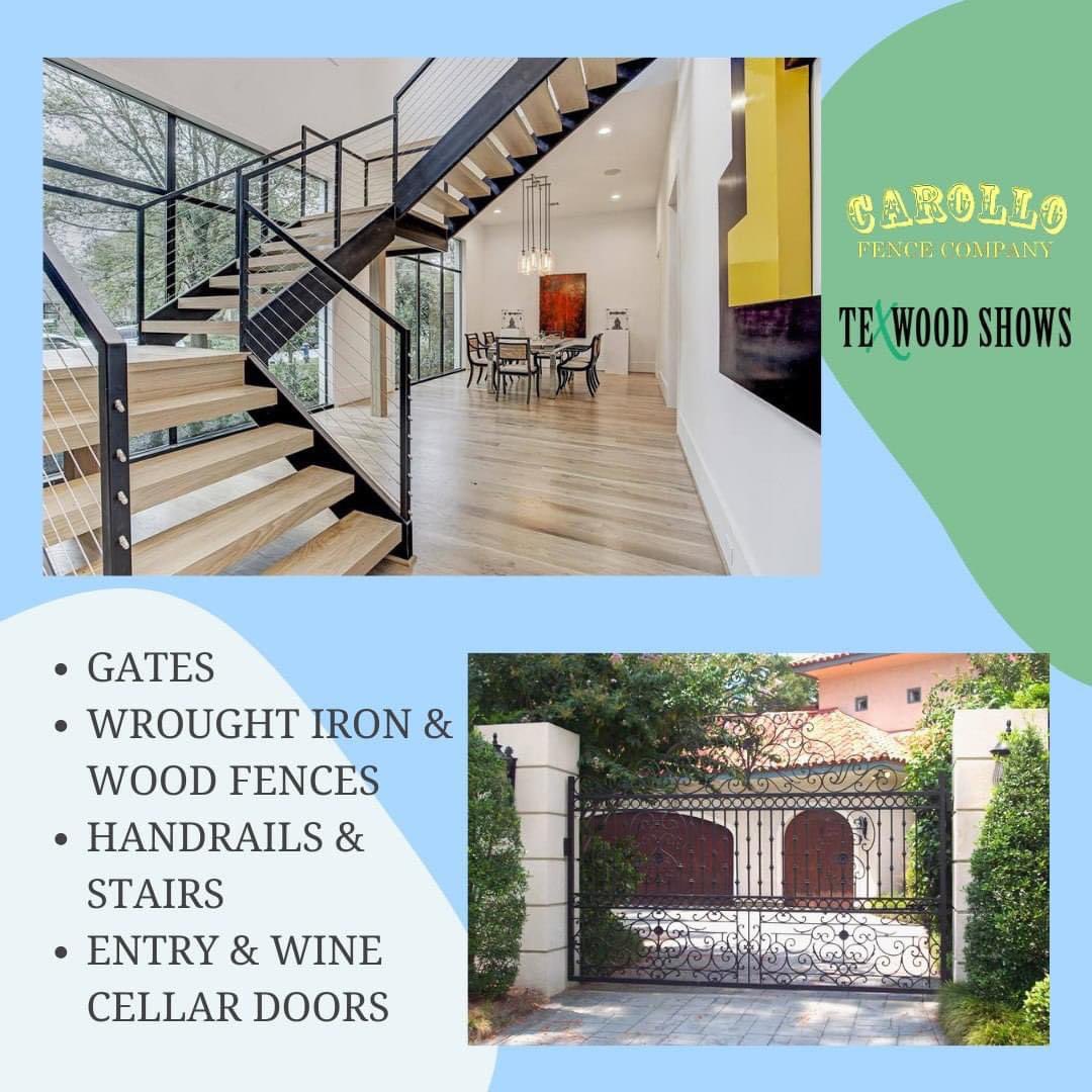 CyFairHomeShow's tweet photo. Carollo Fence &amp; Iron custom work includes #staircases, #gates, #handrails, #entrydoors, #winecellardoors, #woodfences, #wroughtironfence, #chainlinkfence

Fall 🍁Montgomery County Home Show 
🍁Sept 7-Sunday, Sept 8
🍁https://t.co/HSmLW2UNVq…🍁
🍁FREE Admission! https://t.co/pHXcvuWRWR