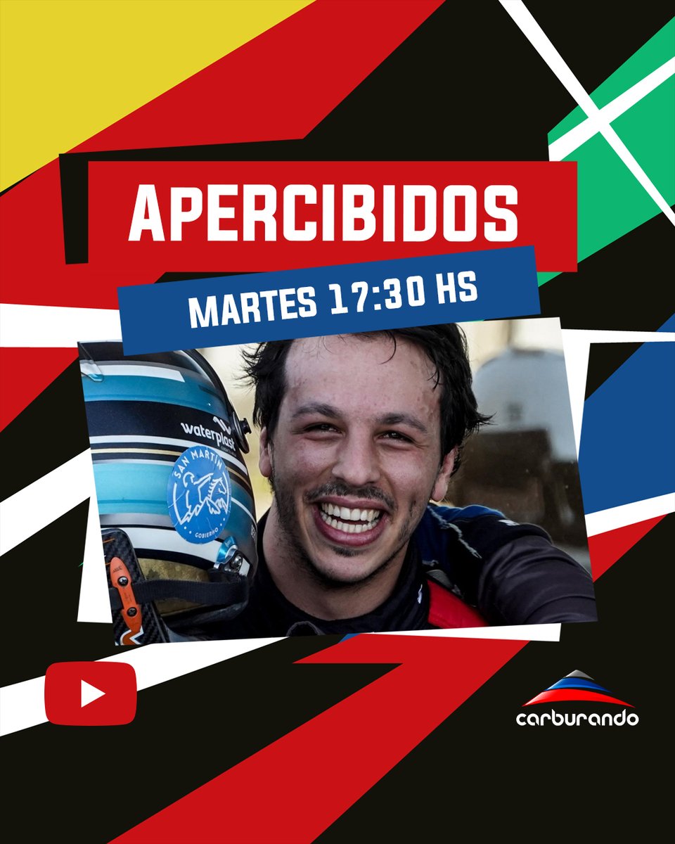 Hoy en un nuevo programa de #Apercibidos tenemos la visita de <a href="/manuelsapag/">Manuel Sapag🌐</a> para conocer el otro lado del piloto. 

Desde las 17:30hs te esperamos en YouTube: 
youtube.com/live/Gchna-QXc…