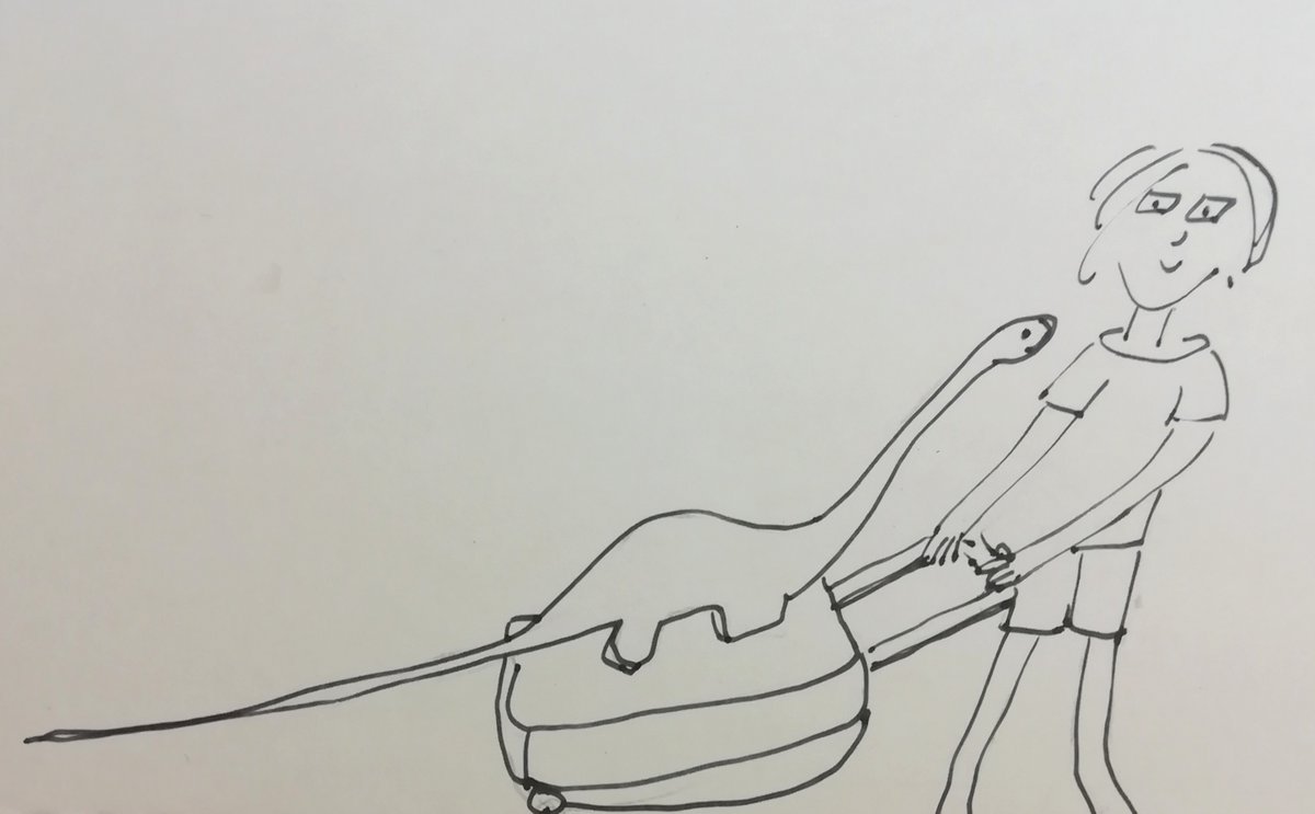 Mein Brontosaurus und ich fahren weg #doodleart