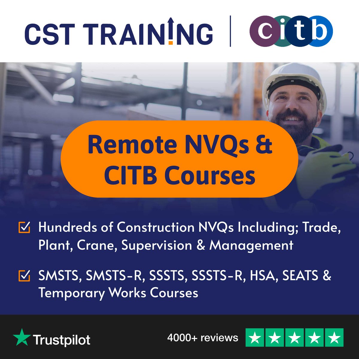 CSTTrainingLTD's tweet image. Complete your NVQ or undertake a CITB course fully remotely with our award-winning team here at CST Training 💻

CITB-approved tutors. View our fully accredited CITB courses and NVQs here 👉 hubs.ly/Q02HXcvt0

#citb #cscscards #smsts #sssts