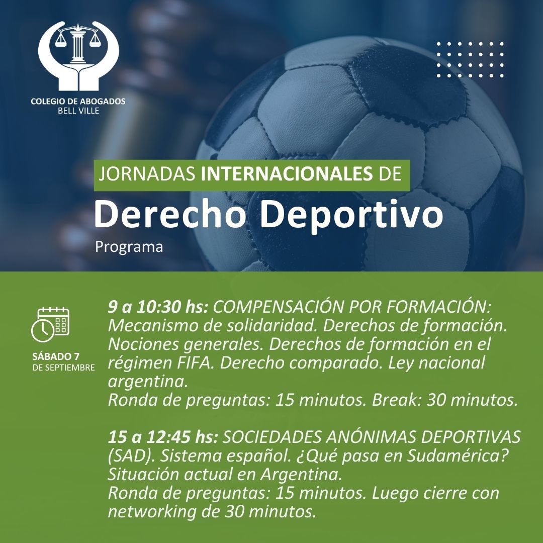 allancalvob's tweet photo. JORNADA INTERNACIONAL DE DERECHO DEPORTIVO 

Agradecido con el Colegio de Abogados de Bell Ville - Córdoba - Argentina por la invitación.

Con amigos y colegas de excelencia estaremos disertando sobre algunos temas  centrales del mundo apasionante del Der. Deportivo https://t.co/pH2yzGpBiv