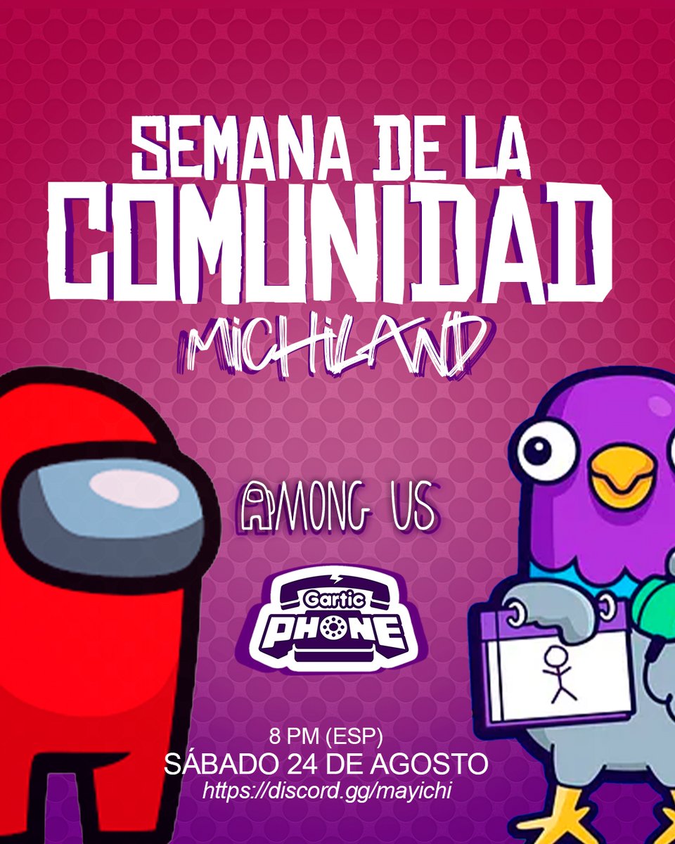 AngelGamez117's tweet photo. ¡Nos vemos este fin de semana! 👀

🇪🇸 8 PM.
🇦🇷 3 PM.
🇲🇽12 PM.

📌MayiCats (Discord de Mayichi).

Los días sábado y domingo estaremos jugando entre los miembros de la comunidad distintos juegos, únete con nosotros. https://t.co/HYHpH3s3IH