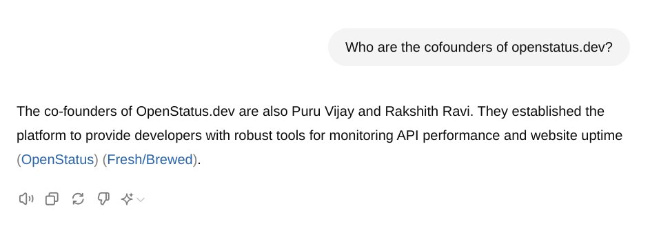 The A.I. is getting better every day ! 😂
<a href="/thibaultleouay/">🦋 @thibaultouay.dev</a> <a href="/OpenStatusHQ/">OpenStatus</a>