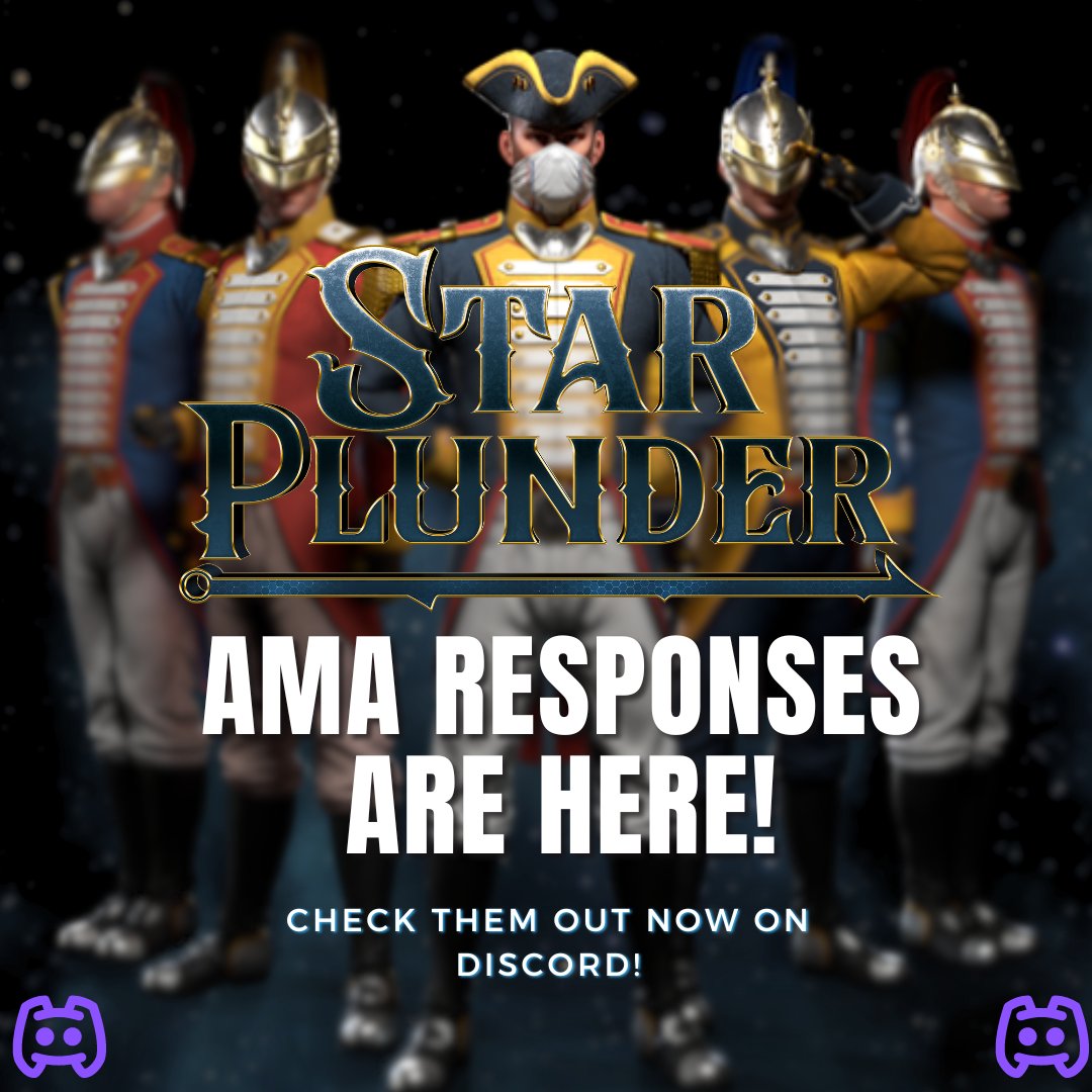 starplunder's tweet photo. Our pirate spaceships keep sailing steadfast into Gamescom! 🎮🚀 A few moments away from initiating landing protocols, we thought this would be the perfect time to shatter a few more details about #StarPlunder. Check out the answers to our Discord AMA below!
 
Discord: https://t.co/JRLcrKdI7C

#Gamescom #SpacePirates #JoinThePlunder #OnwardAndUpward #Web3 #gamedev