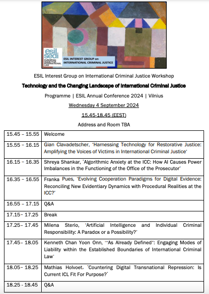 ESIL IG on International Criminal Justice tweet media