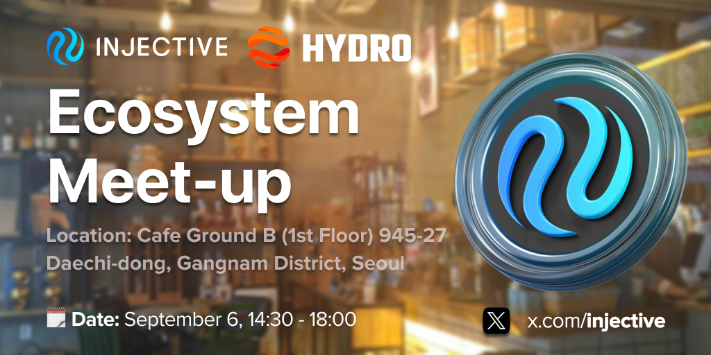 iamixas's tweet image. Join us at the @hydro_fi x @Injective Ecosystem Meet-Up on Sept 6 from 2:30 PM - 5:30 PM! 

🤝 Dive into the future of #LSDfi with insights on #RWA &amp;amp; #RYA. 

Don't miss out—reserve your spot now!

🌐 lu.ma/lpfu8esr #INJ $INJ
