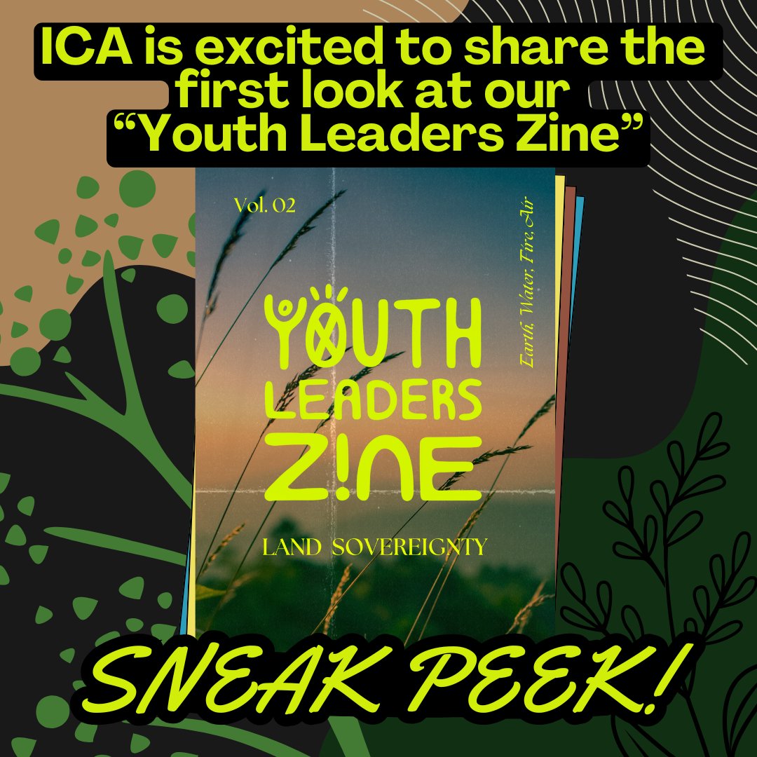 Indigenous_ca's tweet photo. 📣 Sneak Peek!: Youth Leader Zine Issue 2: Land Sovereignty

Please enjoy this sneak peek into the zine, made with the passion of the youth. 🌊🌎🔥🌬️

📆 Full Issue Launching August 30!

#ICAYouth #YouthLeadersZine #LandSovereignty https://t.co/MjCUw43yRs