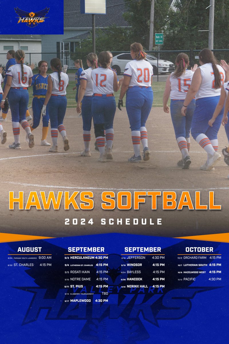 The Hawks softball team is ready for another competitive season on the diamond! They kick off the season on Saturday 8/24 in the Parkway South Jamboree! Good luck ladies!